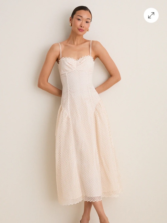 Ulla Johnson Dresses & Skirts - Ulla Johnson Cream Eyelet Spaghetti-Strap Midi Dress